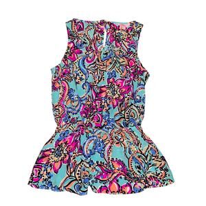 Lilly Pulitzer Dunk Tank Top Women's Size S Bait & Switch Pink Blue Floral Silk